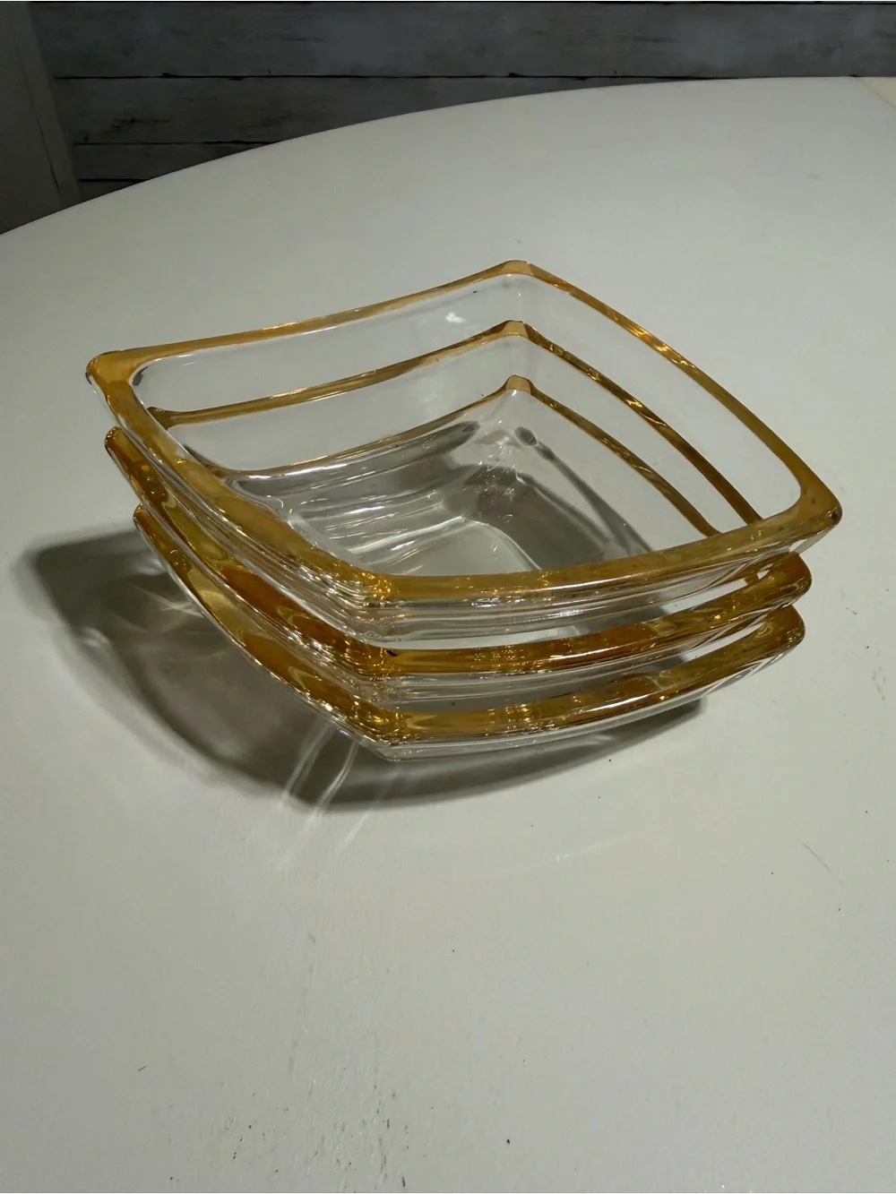 Vintage Luigi Bormioli 3pc Peach Modular Serving Set
